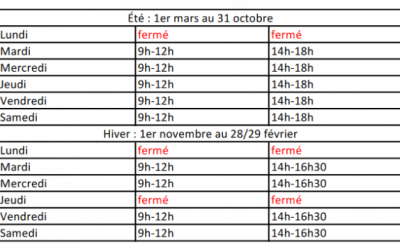 Nouveau horaires déchetterie