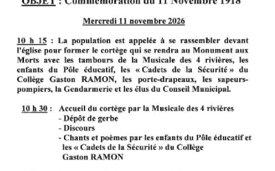 Commémoration du 11 novembre